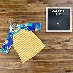 NWT Matilda Jane Moments With You School Days Short Sleeve Yellow Blue Top 4